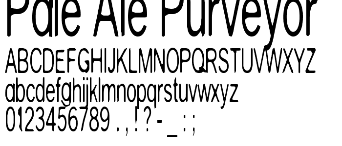 Pale Ale Purveyor font